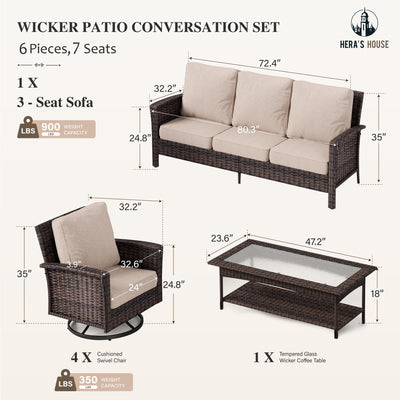 Luxury Patio Furniture Set with 5.5