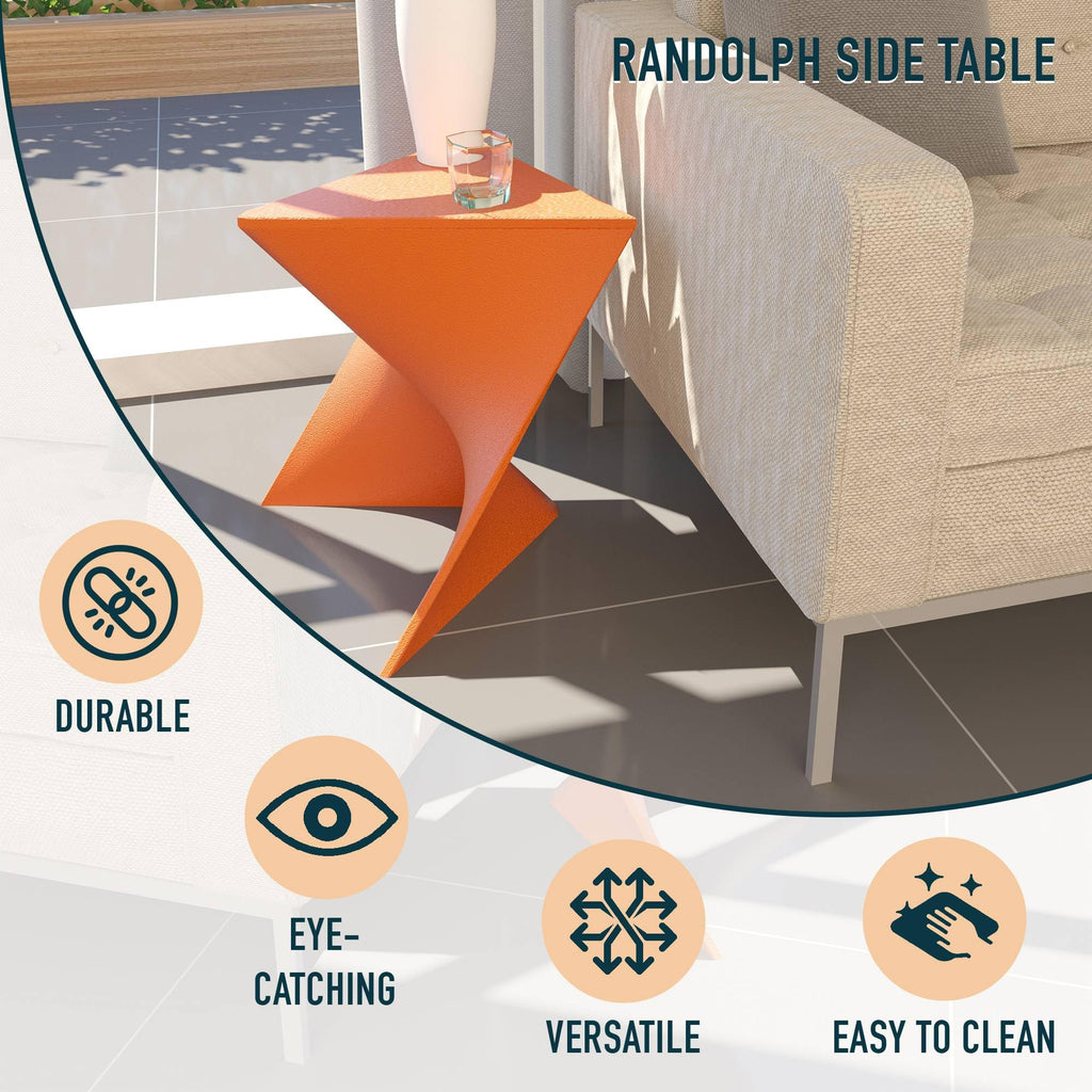 Modern Vanity Side Table, Orange