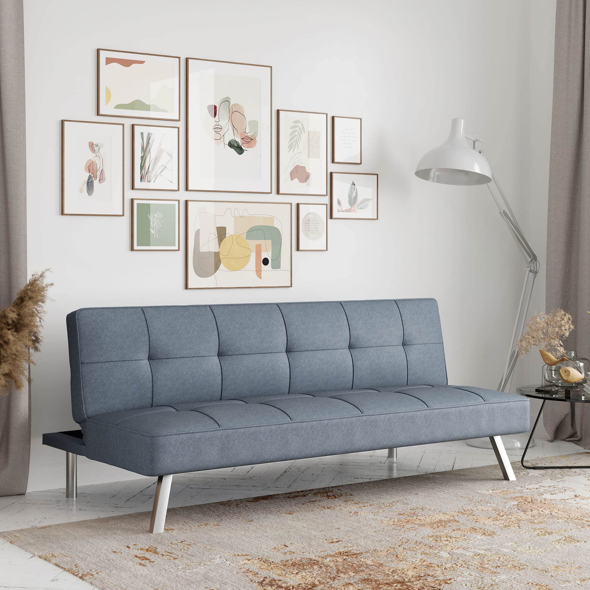Rane Convertible Sofa Lounger Microfiber Light Grey Full