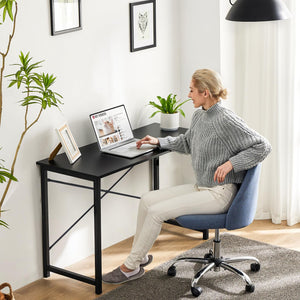 Computer Small Office Desk 32 Inch Student Study Writing Work with Metal Frame Wood Tabletop Modern Simple PC Home Bedroom Table, Computer Table, Black