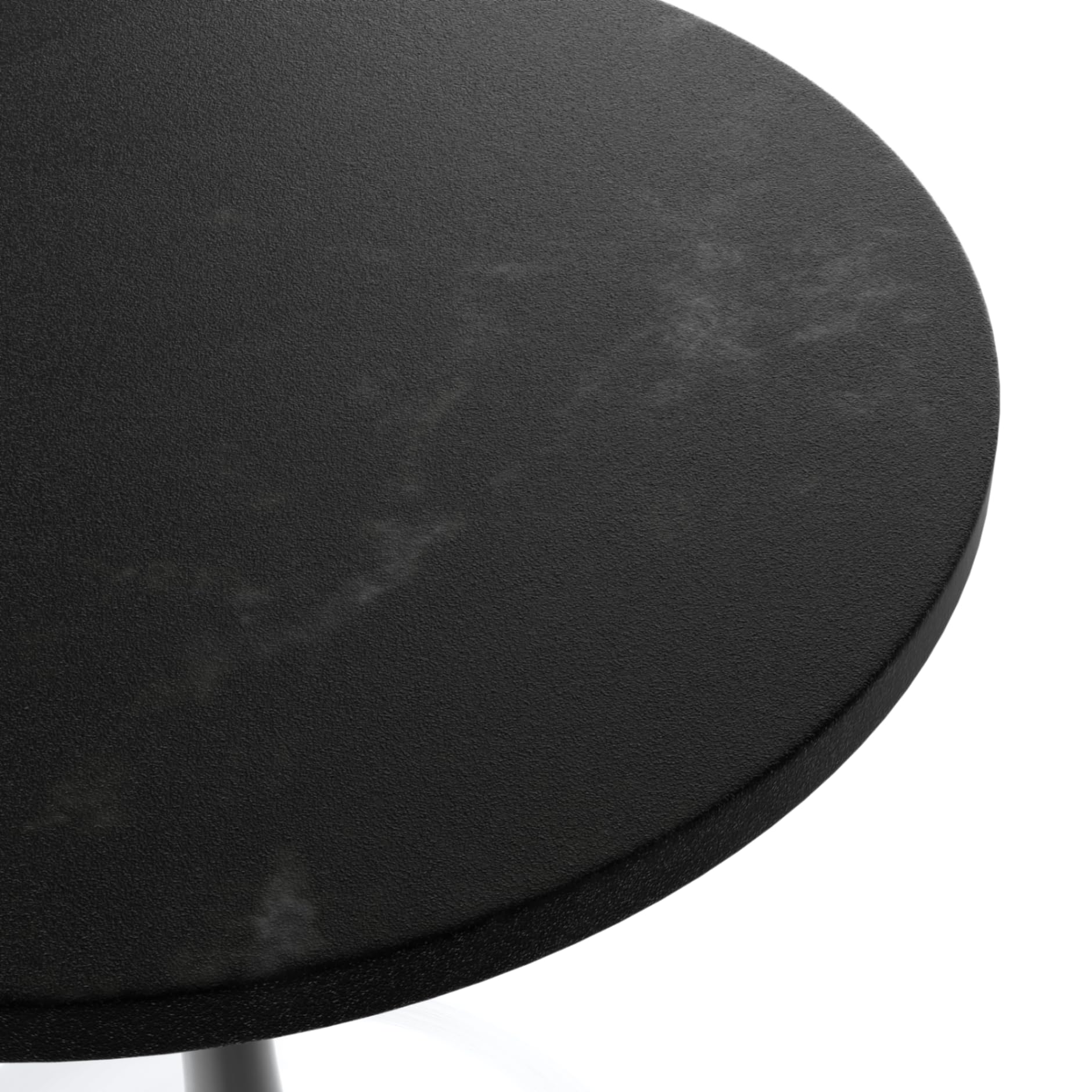 Mid-Century Modern 27 Inch Round Dining Table, MDF Wood Tabletop with White Steel Pedestal Base, Contemporary Kitchen & Dining Room Table, Small Space Breakfast Table, Black