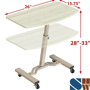 Mobile Height Adjustable Laptop Rolling Cart with Height Adjustment from 28
