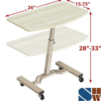 Mobile Height Adjustable Laptop Rolling Cart with Height Adjustment from 28