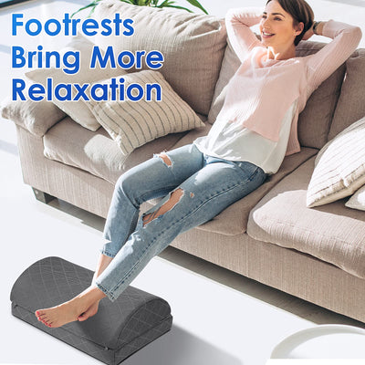 Foot Rest,Desk & Gaming Accessories,Foot Rest for Under Desk at Work,Comfortable Footrest with 2 Adjustable Heights & Removable Cover, Office Desk Accessories（Gray-20 in）