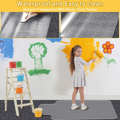 Heavy Duty Office Chair Mat for Carpet Floors & Desk Mat for Carpeted Floors - Clear Floor Protector with Extended Lip | Slip-Resistant, Easy Glide 36