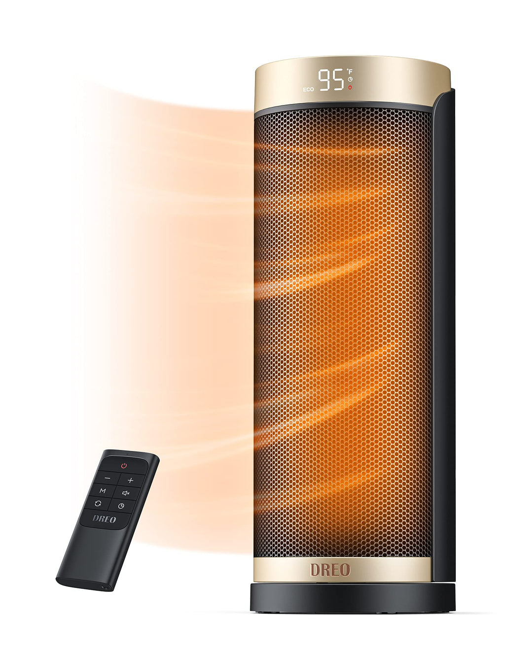 Space Heater, 1500W Electric Heaters for Indoor Use with Thermostat, 70° Oscillation, 8 Safety Protections, 5 Modes, Remote, 12H Timer, Quiet Portable Heater for Office, Bedroom, Large Room