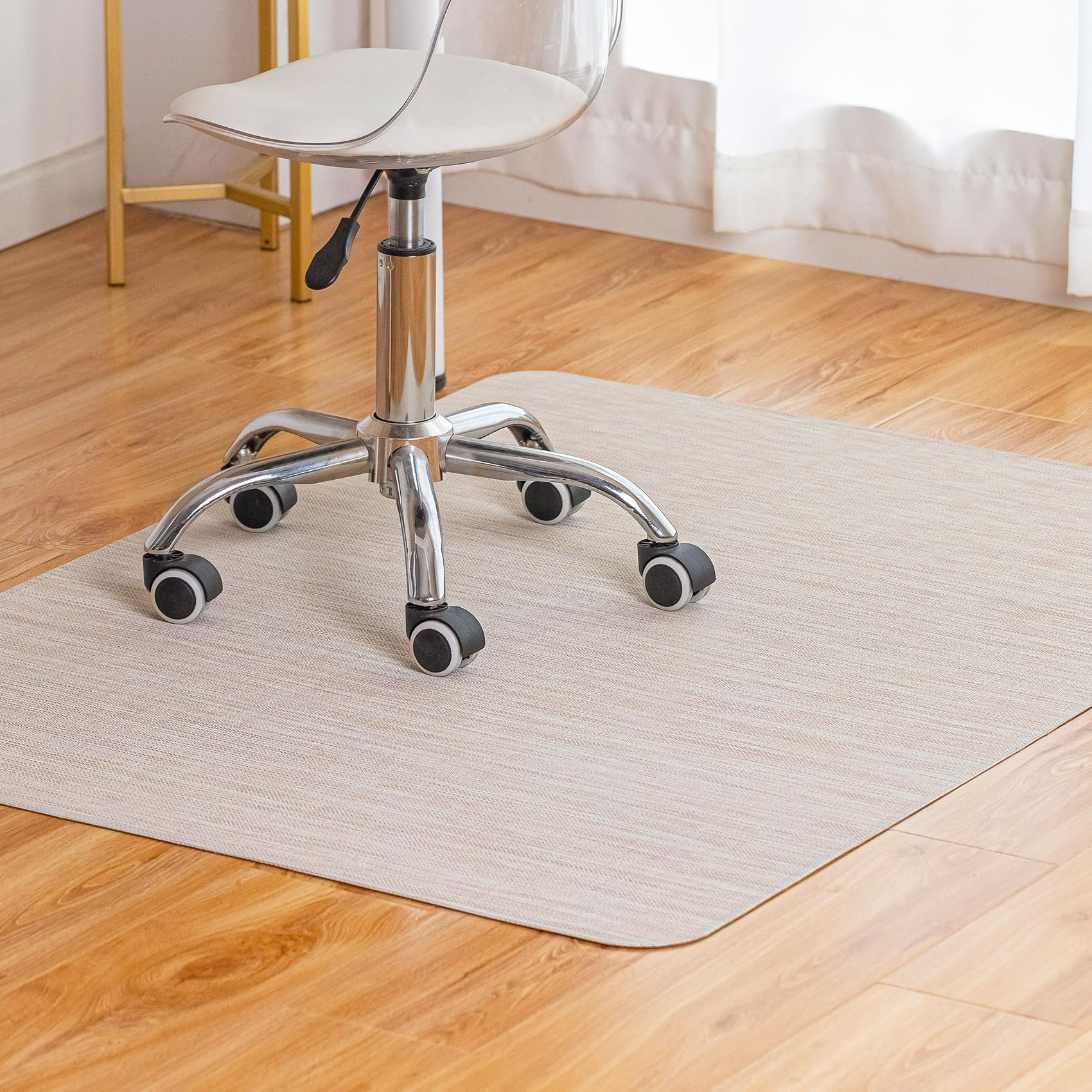 Office Chair Mat for Hardwood Floor Under Desk Computer Rolling Chair Mat for Wood/Tile Floor Non-Slip Heavy Duty Desk Rug PVC Plastic Hard Floor Protector 36