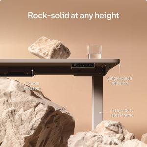 HomePro Standing Desk 54x28 — Made in Europe, Ergonomic Sit Stand Home Office Desk, Electric Height Adjustable, Dual Motor, USB & USB-C Charging, Wobble-Free, Touchscreen, 3 Memory Presets