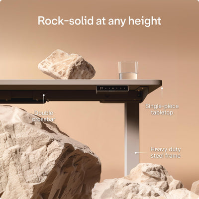 HomePro Standing Desk 54x28 — Made in Europe, Ergonomic Sit Stand Home Office Desk, Electric Height Adjustable, Dual Motor, USB & USB-C Charging, Wobble-Free, Touchscreen, 3 Memory Presets