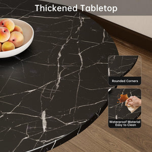 Black Marble Round Dining Table 24