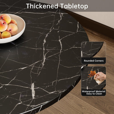 Black Marble Round Dining Table 24