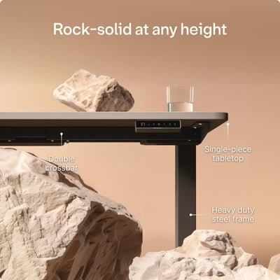 HomePro Standing Desk 70x30 — Made in Europe, Ergonomic Sit Stand Home Office Desk, Electric Height Adjustable, Dual Motor, USB & USB-C Charging, Wobble-Free, Touchscreen, 3 Memory Presets