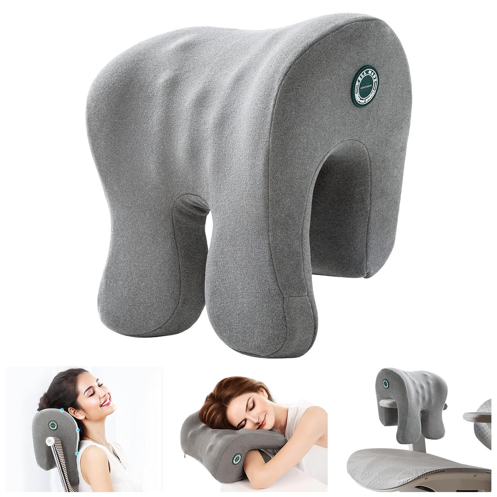 Headrest Office Chair Neck Pillow Ergonomic Memory Foam Desk Pillow for Napping - Multifunctional Comfort for Adult Workstations,Neck Support Pillow Chair for Car, Office, Gaming