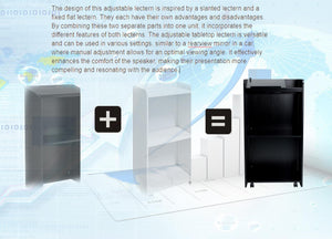 Lecterns & Podiums, Podium Stand with Wheels and Storage Layer, Portable Podium Reception Desk, Suitable for Church pulpits, Mobile lecterns for Meetings, and classrooms (White) (Black)