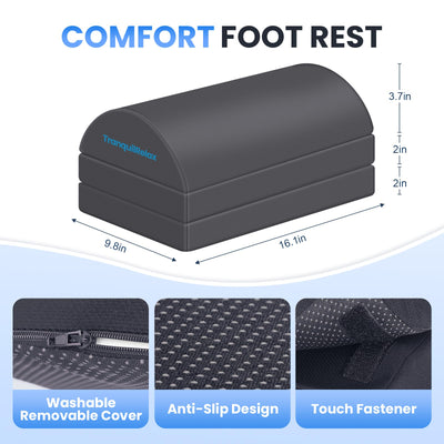 Foot Rest for Under Desk at Work, Gaming Accessories Foot Stool with 3 Adjustable Heights & Washable Cover, Comfortable Office Desk Accessories, Footrest for Office, Home and Car (Gray)
