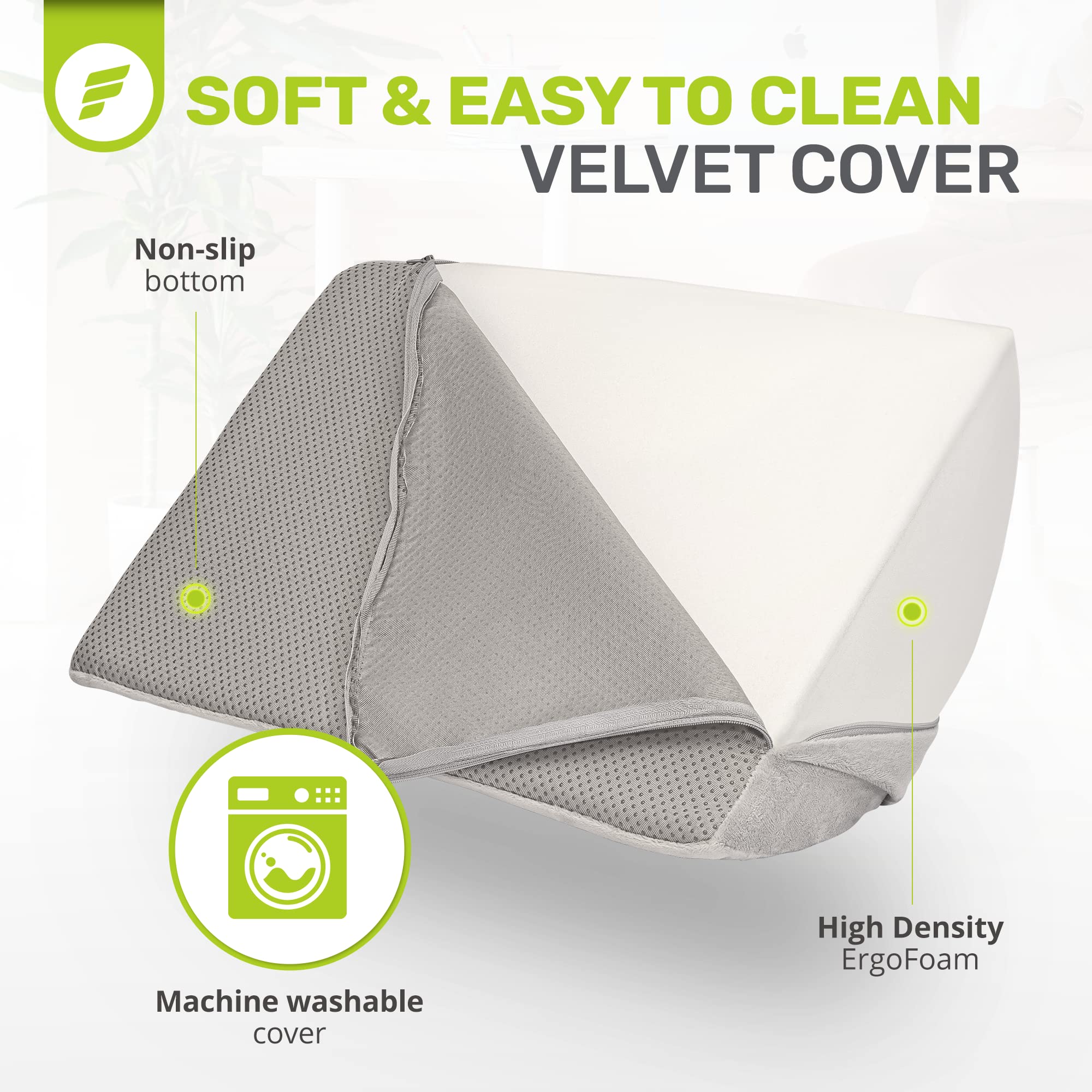 Foot Rest for Under Desk at Work - Chiropractor Endorsed 2in1 Adjustable Premium Under Desk Footrest - Ergonomic Desk Foot Rest with High-Density Compression-Resistant Velvet Soft Foam (Grey)