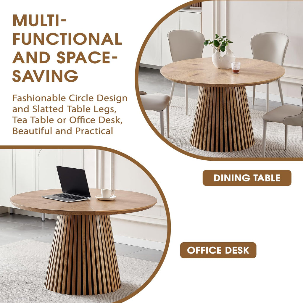47.2 Inch Round Tulip Dining Table, Circle Kitchen Table for 2-4 People for Kitchen Dining Room