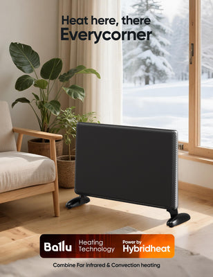 Infrared Space Heater Large Room,Panel Heater with Programmable Thermostat,WiFi App Control,Portable Stand or Wall Mount, Energy Efficient Smart Quiet Heater,Work with Alexa,Black
