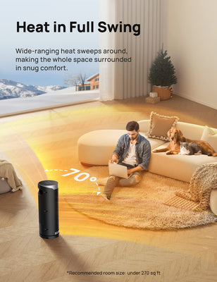 Space Heater, 1500W PTC Ceramic Heaters for Indoor Use with Remote, 70° Oscillation, 1-12H Timer, Electric Heaters with Thermostat, Fast and Safe Portable Heater for Office, Bedroom, Large Room