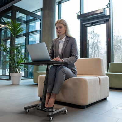 Mobile Height Adjustable Laptop Rolling Cart with Height Adjustment from 28