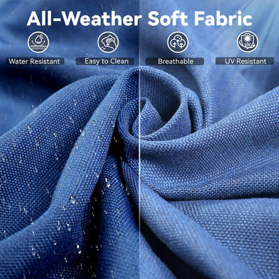 6 Piece Outdoor Patio Wicker Furniture Sets-High Back Outdoor Conversation Set Sectional Sofa with Wicker Swivel Rocker Patio Chairs,Thick Cushions Ottomans for Porch Balcony Patio Deck Grey/Blue