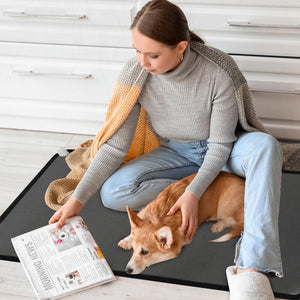 PVC 110V Heated Floor Mat Heater for Foot Warmer Under Desk 31.5 x 20 Inch Electric Heating Pad Energy Saving Carpet Pad Indoor Floor Heated Rug for Home Office Bathroom House Black