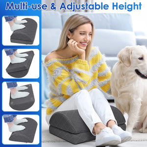 Foot Rest,Desk & Gaming Accessories,Foot Rest for Under Desk at Work,Comfortable Footrest with 2 Adjustable Heights & Removable Cover, Office Desk Accessories（Gray）