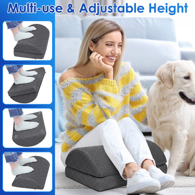 Foot Rest,Desk & Gaming Accessories,Foot Rest for Under Desk at Work,Comfortable Footrest with 2 Adjustable Heights & Removable Cover, Office Desk Accessories（Gray-20 in）