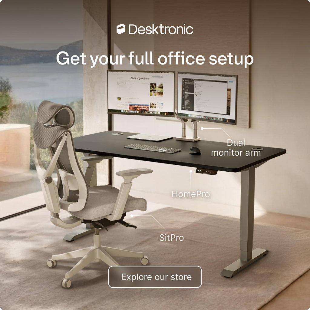 HomePro Standing Desk 70x30 — Made in Europe, Ergonomic Sit Stand Home Office Desk, Electric Height Adjustable, Dual Motor, USB & USB-C Charging, Wobble-Free, Touchscreen, 3 Memory Presets