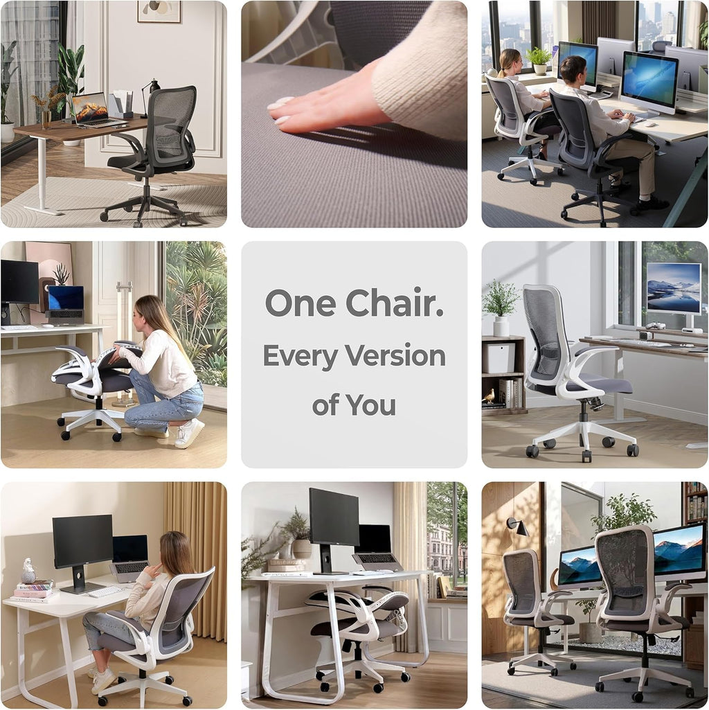 Model U Folding Office Chair Ergonomic Mesh Computer Chair for Small Room Adults Kids