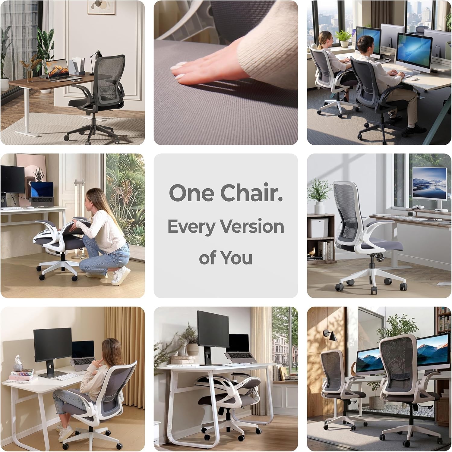 Model U Folding Office Chair Ergonomic Mesh Computer Chair for Small Room Adults Kids