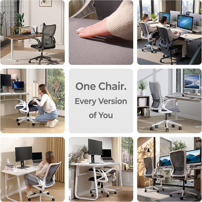 Model U Folding Office Chair Ergonomic Mesh Computer Chair for Small Room Adults Kids
