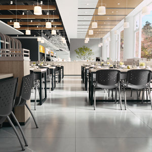 HERCULES Series 880 lb. Capacity Gray Plastic Stack Chair with Titanium Gray Powder Coated Frame