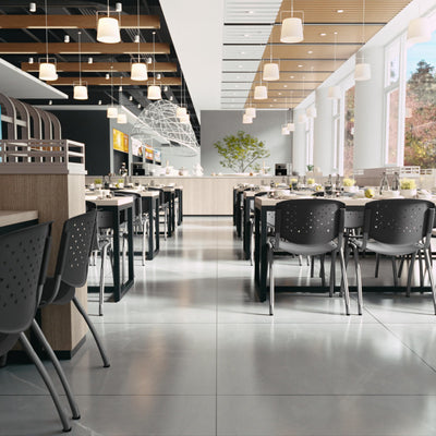 HERCULES Series 880 lb. Capacity Gray Plastic Stack Chair with Titanium Gray Powder Coated Frame