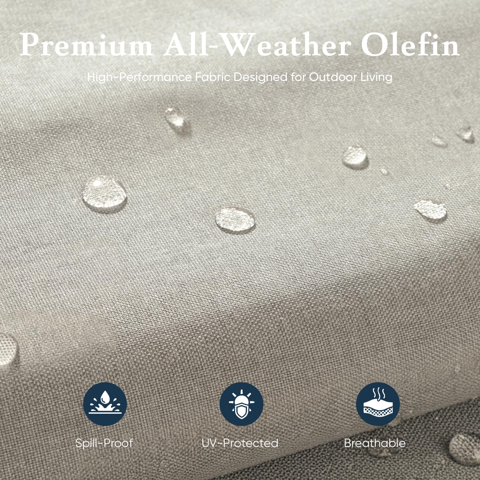 Luxury 6" Thick Cushioned 5 Pieces Patio Furniture Set with 2 Ottomans, Wicker Outdoor Conversation Set with High Back Swivel Rocker Patio Chairs for Deck Porch Yard and Poolside - Grey+Beige