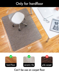 Office Chair Mat for Hardwood Floor Under Desk Computer Rolling Chair Mat for Wood/Tile Floor Non-Slip Heavy Duty Desk Rug PVC Plastic Hard Floor Protector 36