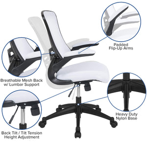 Office Chair, Ergonomic, Mid-Back, Black Mesh with Swivel