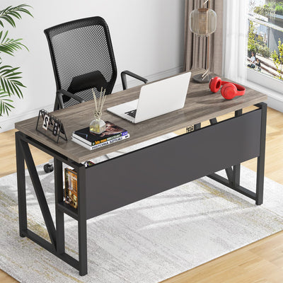 L Shaped Desk with Drawer Cabinet, 55