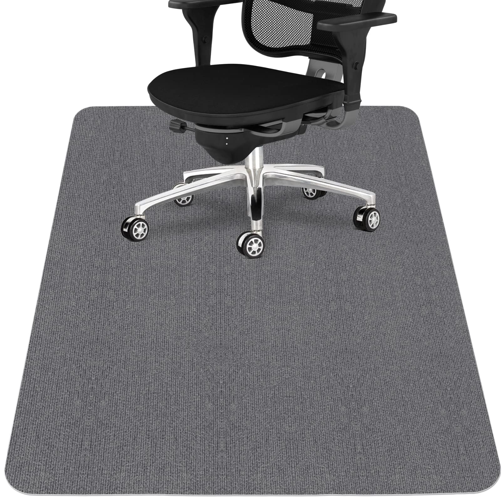 Office Chair Mat for Hardwood Floor,Office Computer Gaming Chair Mat for Tile Floor,Large Floor Protector Rug,Anti-Slip,Easy to Clean,Grey(48
