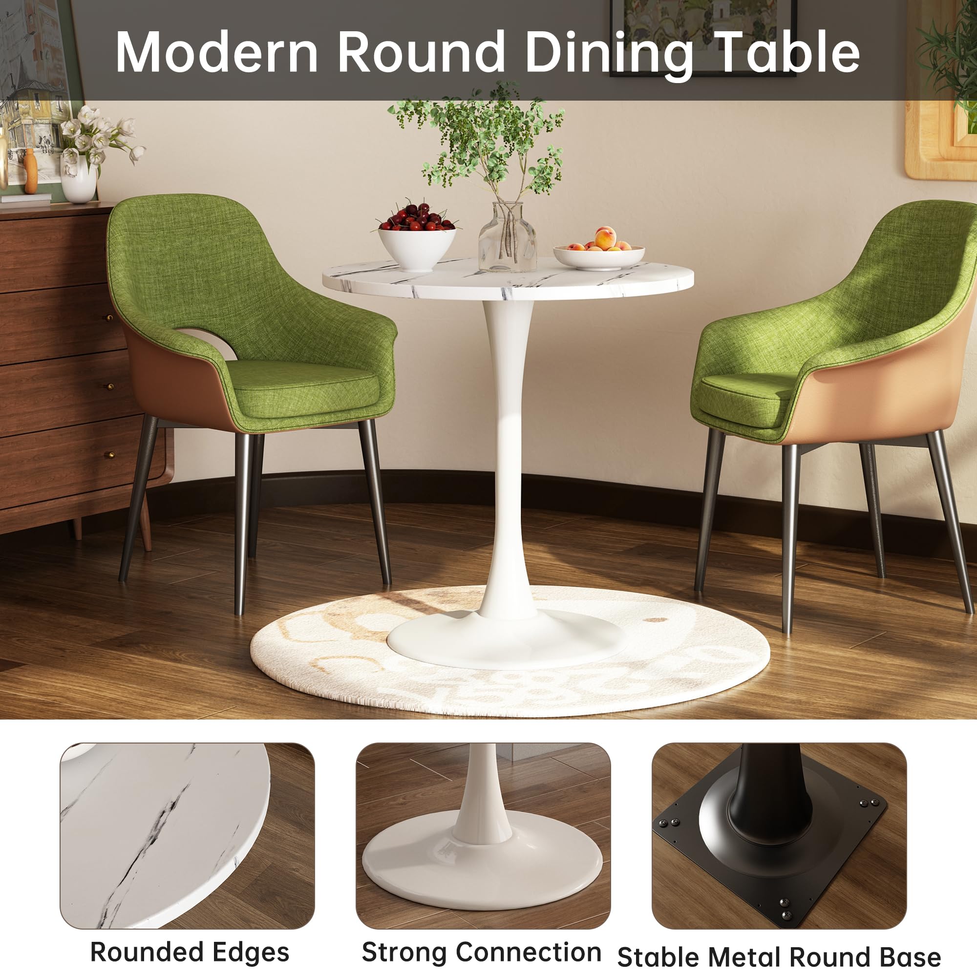 White Marble Round Dining Table 24