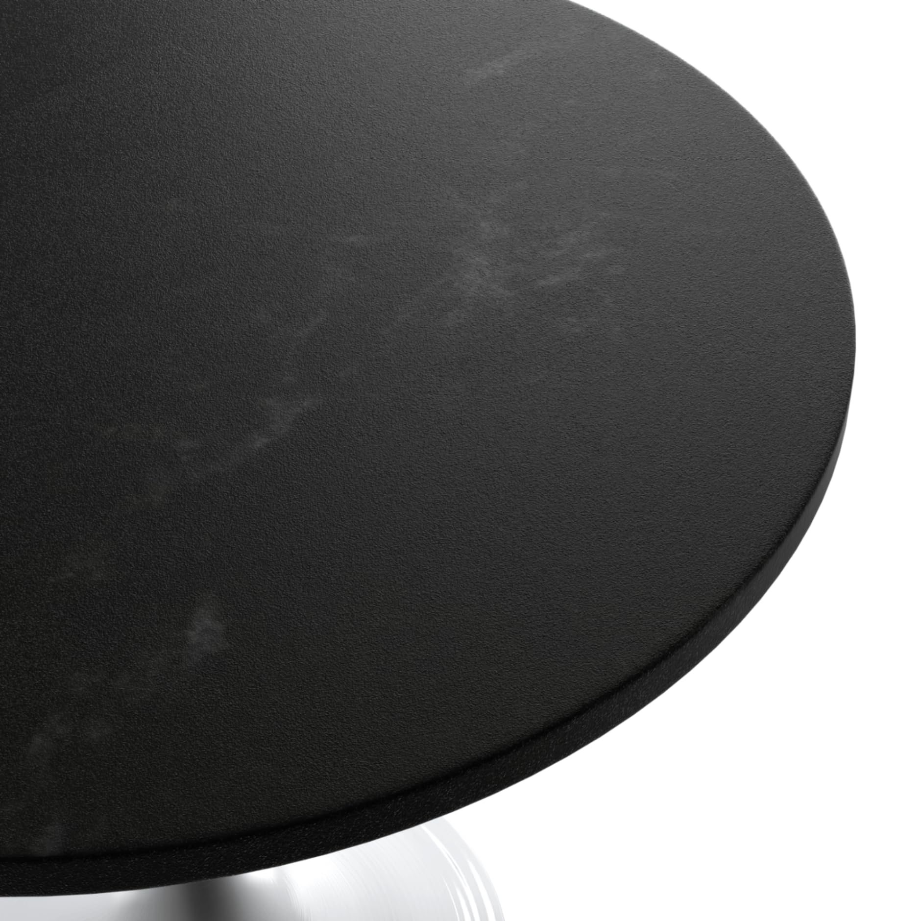 Mid-Century Modern 36 Inch Round Dining Table, MDF Wood Tabletop with White Steel Pedestal Base, Contemporary Kitchen & Dining Room Table, for Small Spaces (Black)