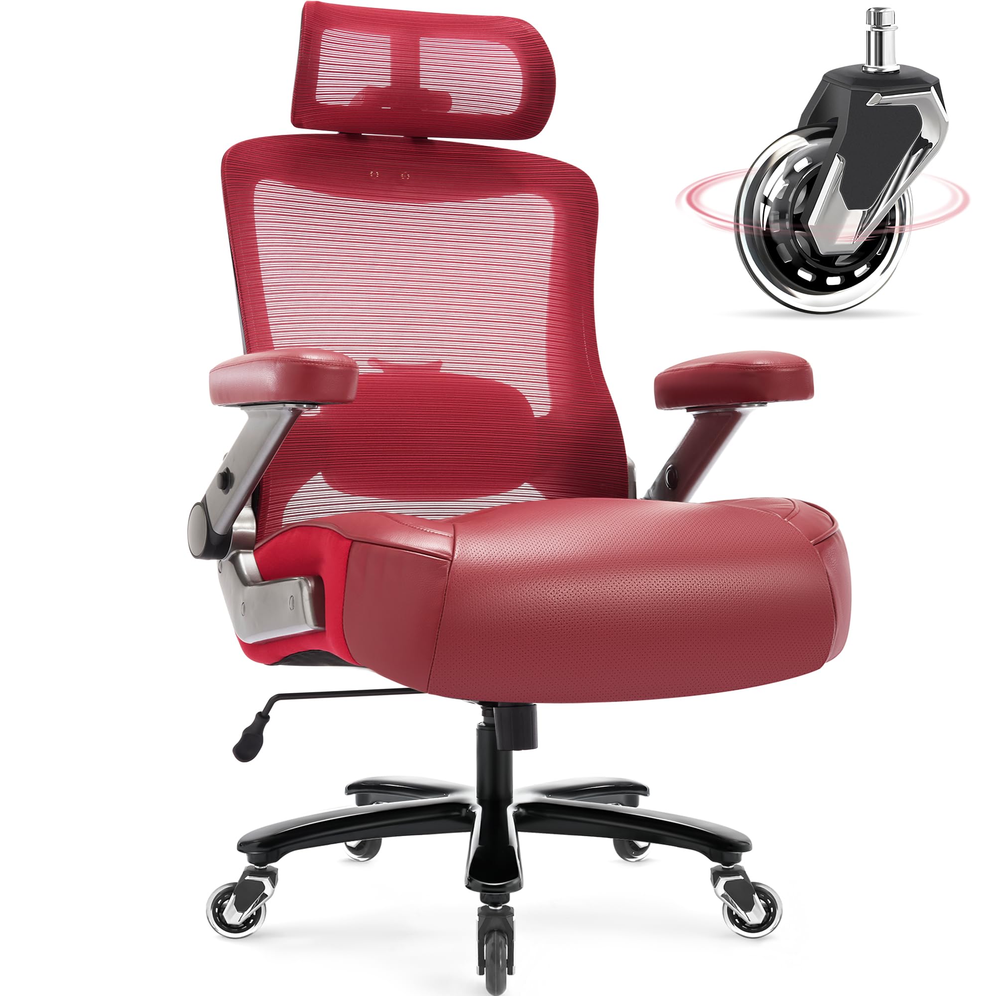 Big and Tall Office Chair 600lbs, Heavy Duty Executive Computer Desk Chair