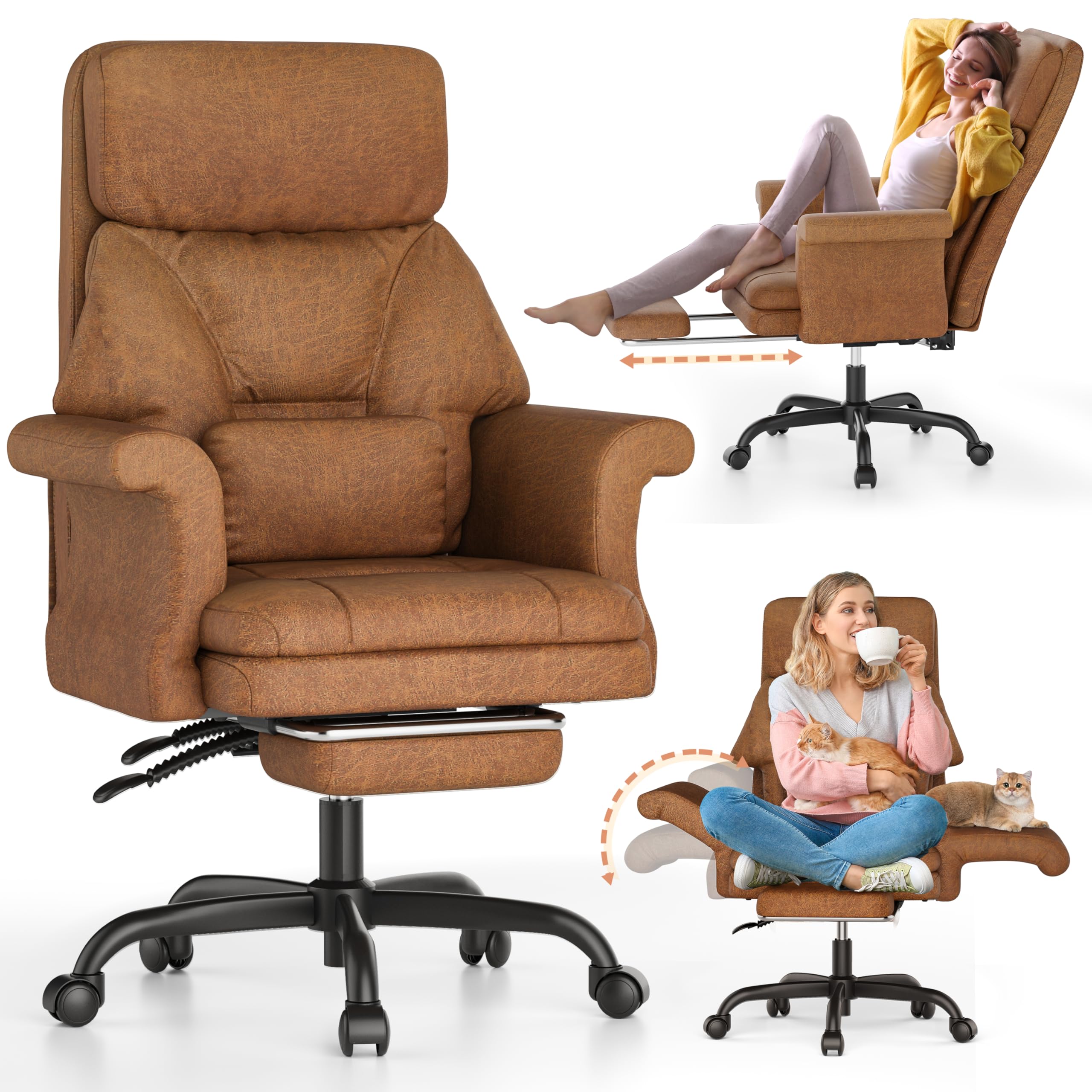C39 Cross Legged Office Chair | Ergonomic Executive Chair with Footrest, Convertible Armrests & Pet-Friendly Design