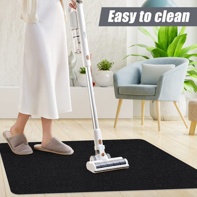 Office Chair Mat for Hardwood Floor,Office Computer Gaming Chair Mat for Tile Floor,Large Floor Protector Rug,Anti-Slip,Easy to Clean,Pure Black(48