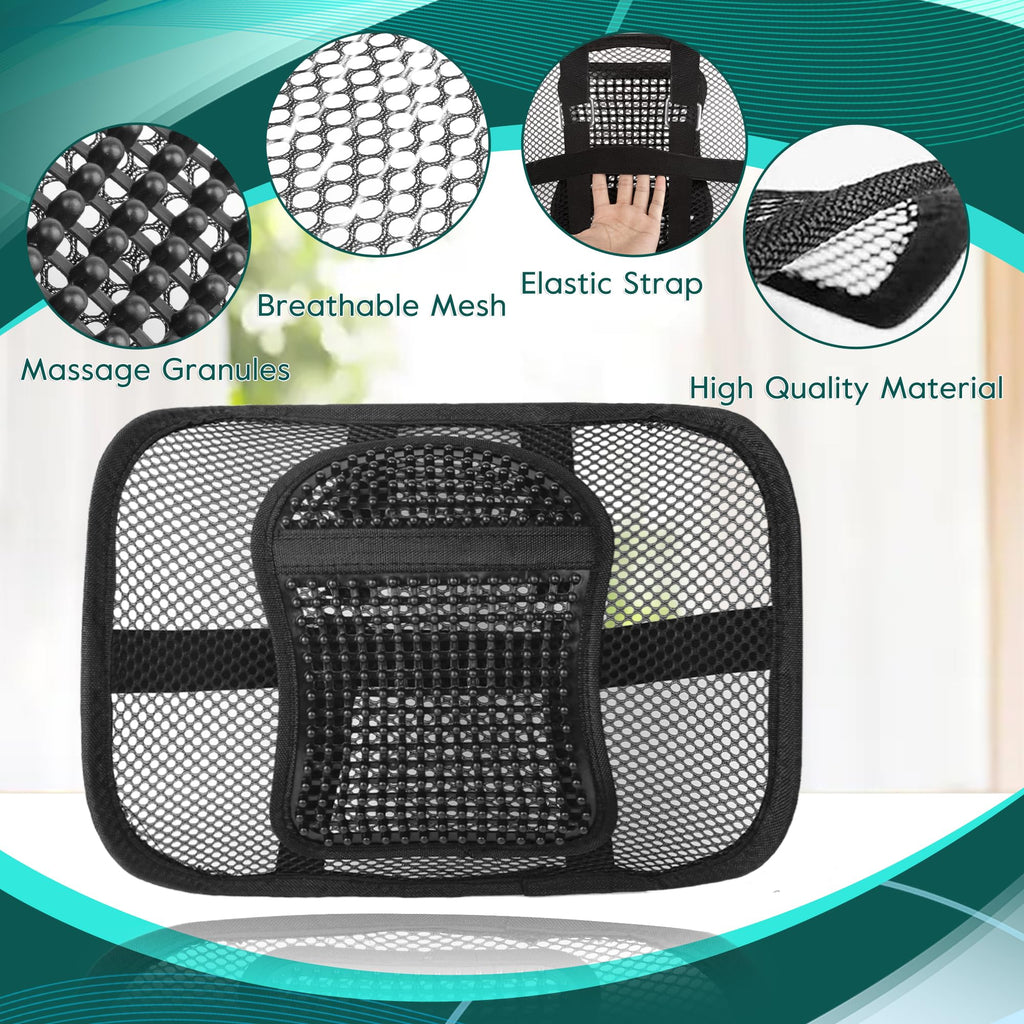 2 Pack Mesh Back Lumbar Support, Back Support Seat Cushion with Breathable Mesh for Office Chairs Car 12” x 16”
