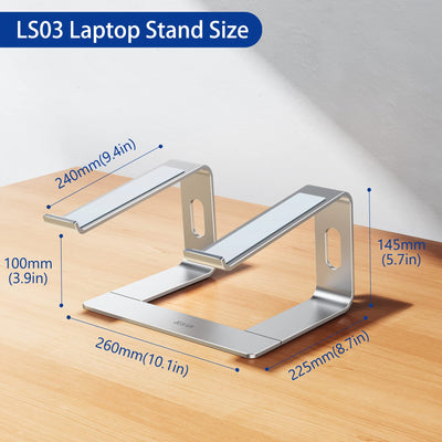 Aluminum Laptop Stand, Ergonomic Detachable Computer Stand, Notebook Riser, Laptop Mount Compatible with Air, Pro, Dell, HP, Lenovo More 10-15.6