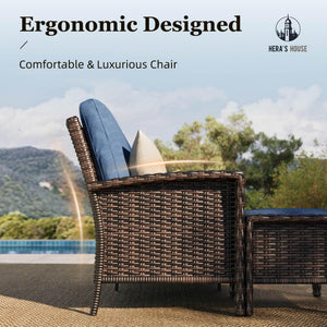 Outdoor Wicker Swivel Chairs with 5.5