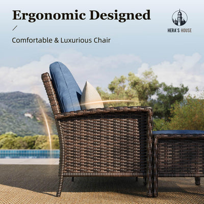 Outdoor Wicker Swivel Chairs with 5.5