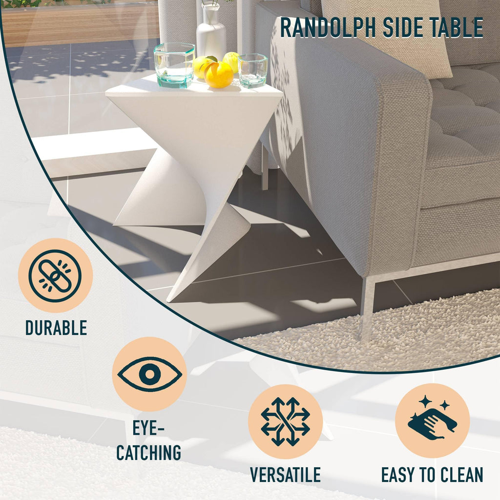 Modern Vanity Side Table, White
