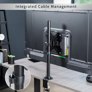 Ultra Wide TV Desk Mount for up to 55 inch Screens Weighing 66 lbs, Full Motion Height Adjustable Single Television Stand, Black, STAND-V155C